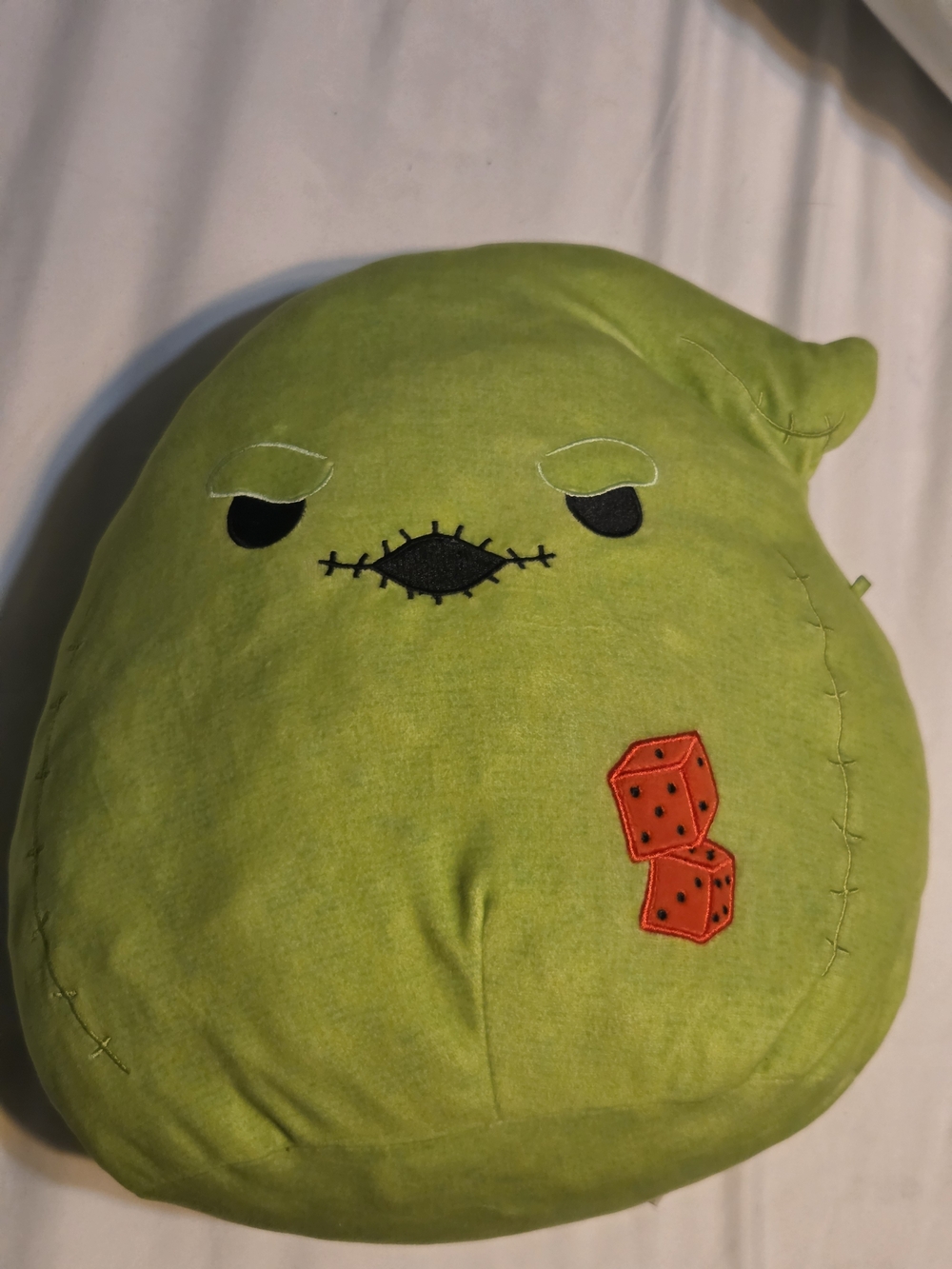 Squishmallows 12" Green Plush Oogie Boogie with Red Dice Patch